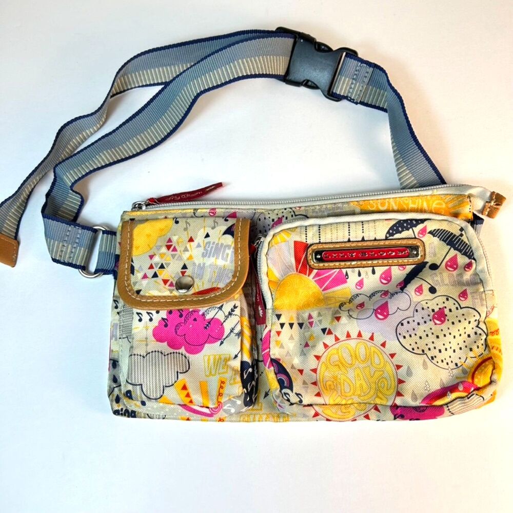 Lily Bloom Singing In The Rain Multicolor Floral Crossbody Sling Belt Bag